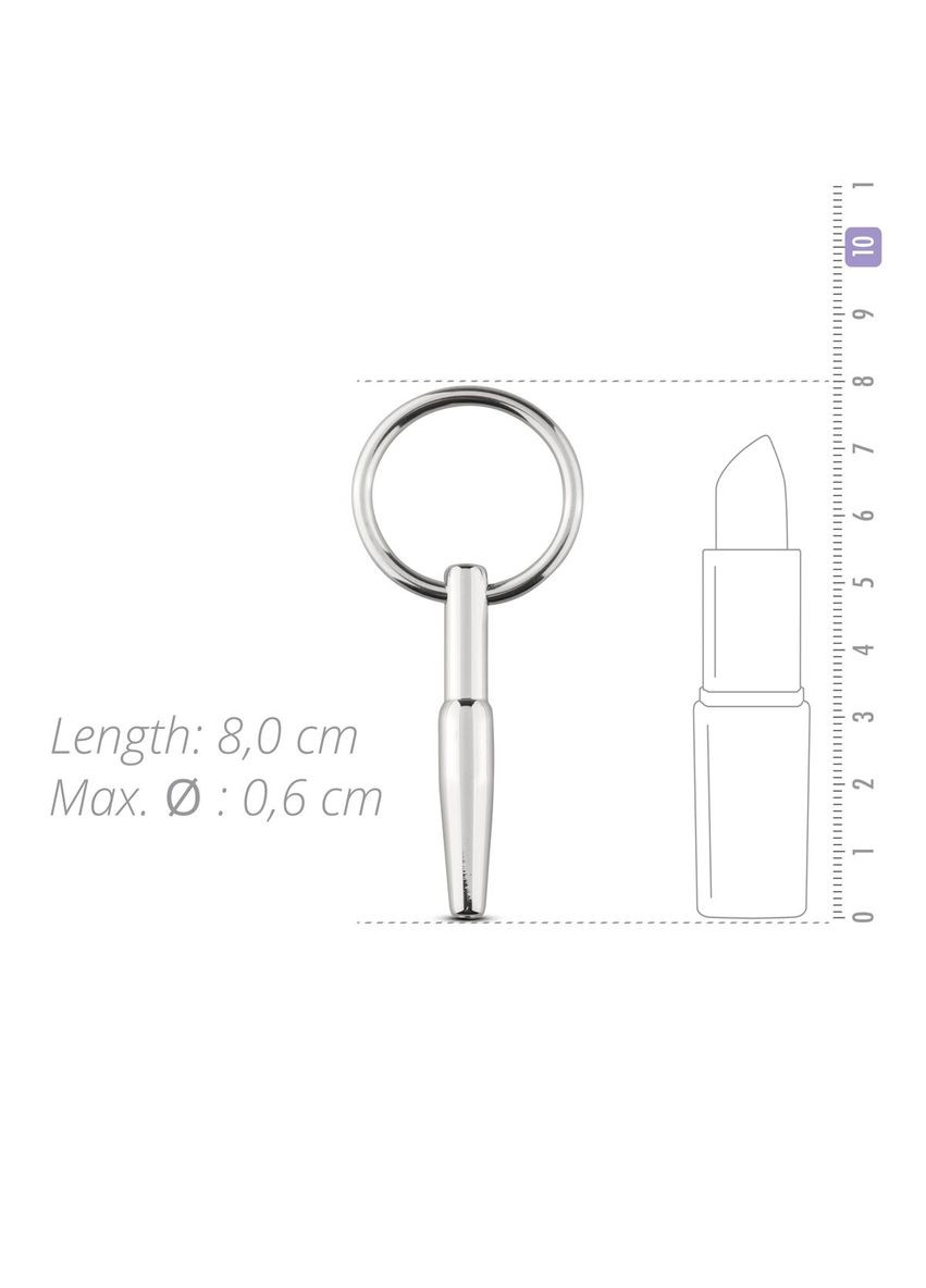 Полый уретральный стимулятор Hollow Penis Plug, длина 4см, диаметр 8мм - CherryLove Sinner Gear Unbendable (282963998)