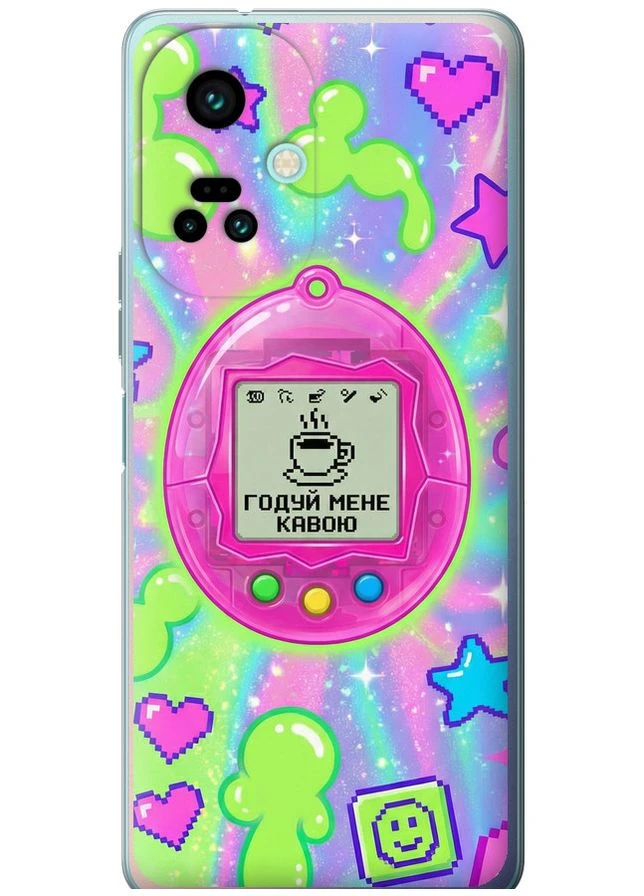 Силиконовый чехол 'Y2K Aesthetic Retro Pet: Годуй мене кавою' для Tecno Camon 19 Pro (CI8n) Endorphone Tecno Camon 19 Pro (CI8n) (381518513)