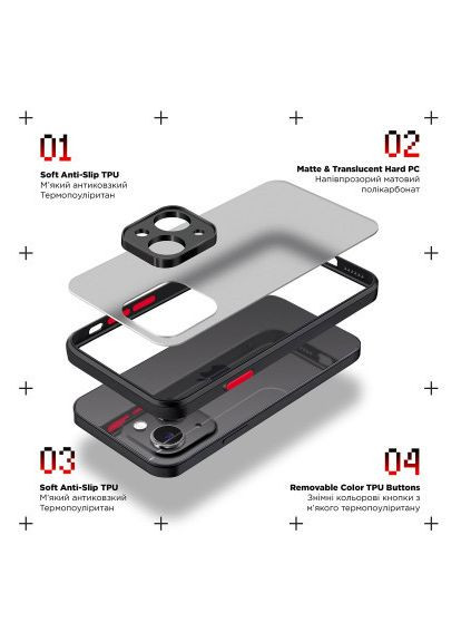 Чехол для мобильного телефона (ARM72514) ArmorStandart Frosted Matte Samsung A15 4G (A155) / A15 5G Black (280802077)