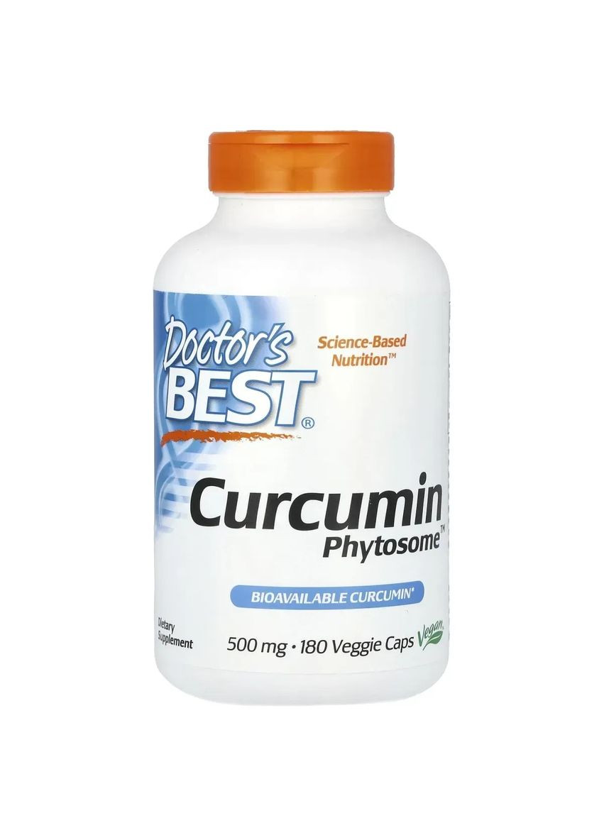 Куркумін, Curcumin Phytosome,, 1000 мг, 180 веганських капсул (500 мг у капсулі) Doctor's Best (362372325)