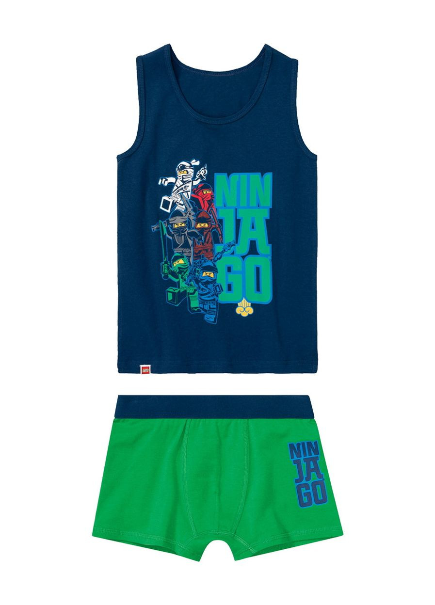 Темно-синий демисезонный майка + трусики ninjago для мальчика lego 419813 Disney Майка + трусики 419813 темно-синій