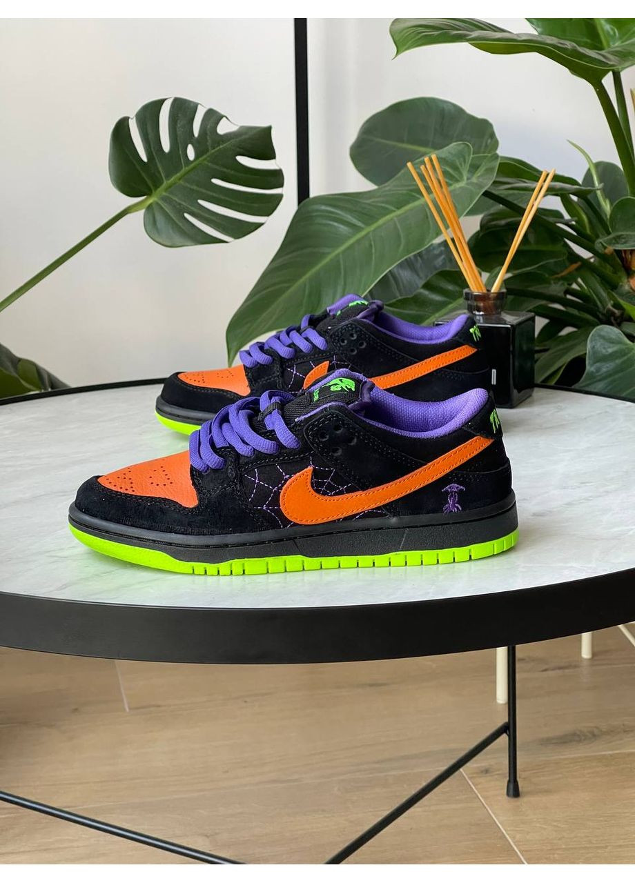 Кроссовки женские и мужские Nike SB Dunk Low Night of Mischief Halloween black orange | Найк сб Данк низкие черные оранжевые No Brand чёрные демисезоны (362363169)