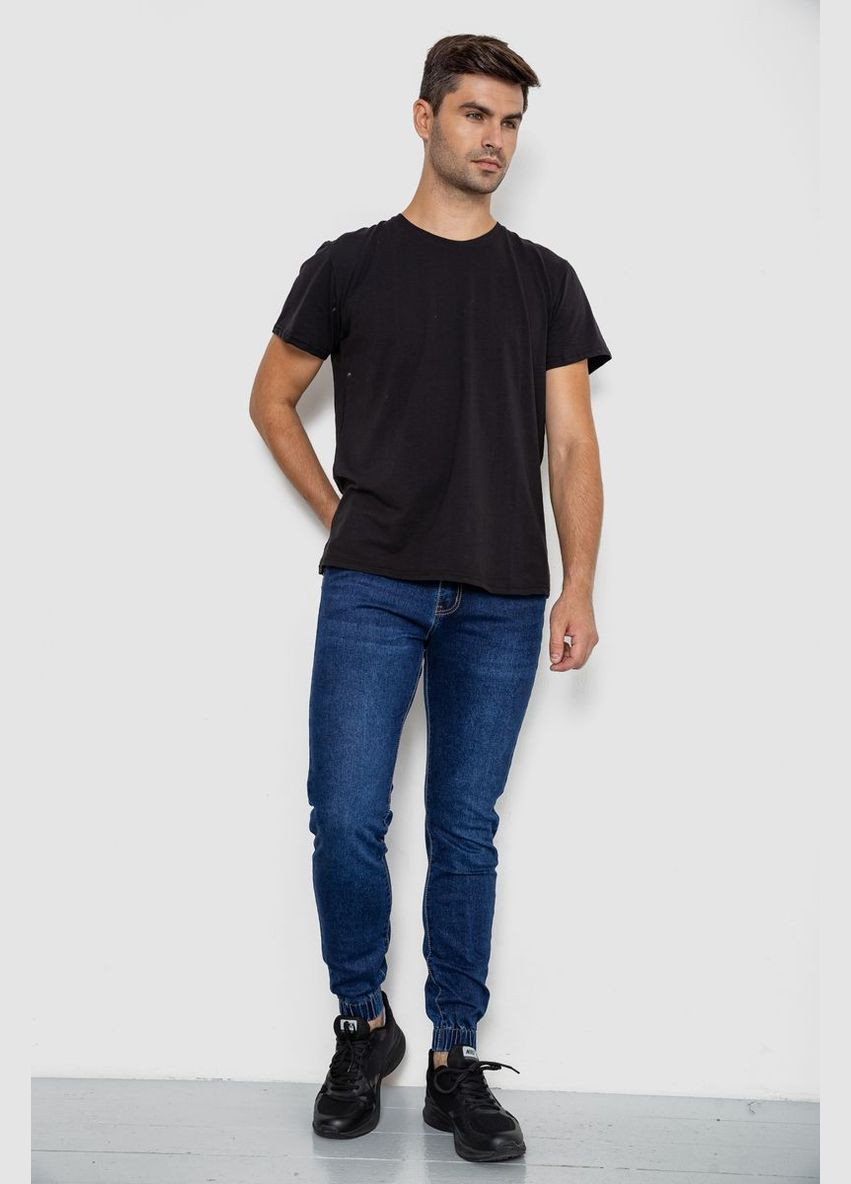 Синие демисезонные прямые джинсы мужские на резинке синие однотонные размер 32 (sku_244r8062) Ager