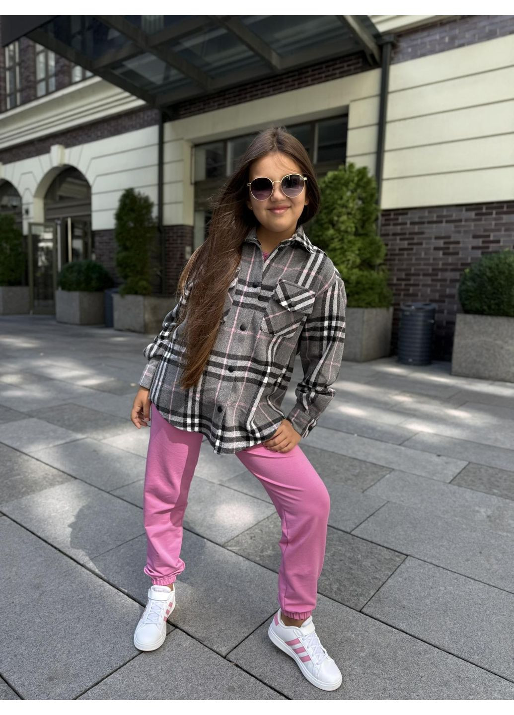 Розовый демисезонный костюм тройка (рубашка, топ, брюки) подростковый с рубашкой, тройка, брючный IRmAS