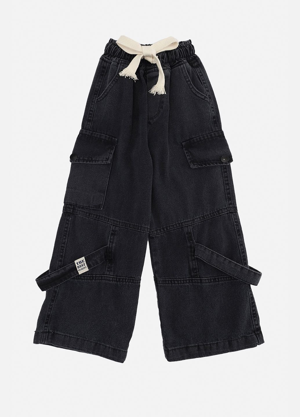 Джинси для дівчинки - wide leg колір сірий ЦБ-00255050 Flamingo (299153779)