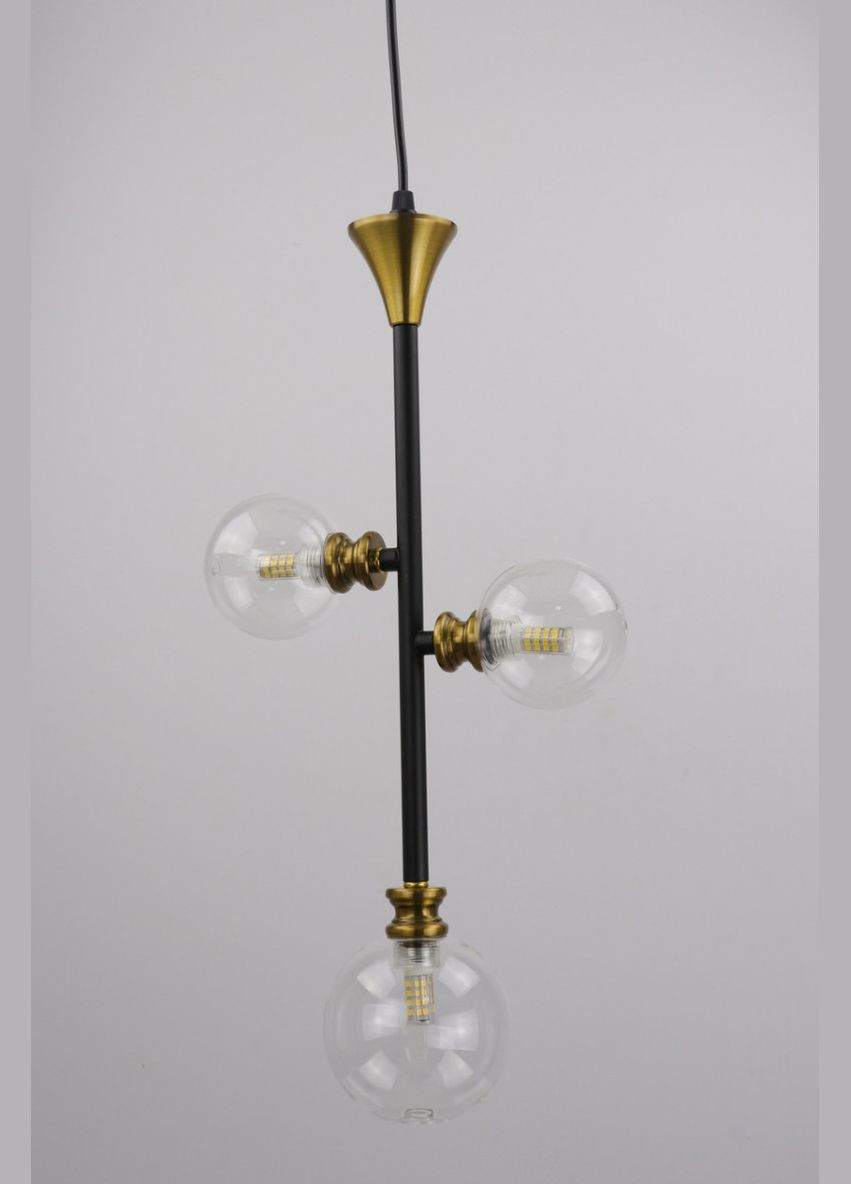 Люстра підвісна LOFT на 3 лампочки 25719 Чорний 55-130х10х23 см. Sunnysky (364755461)