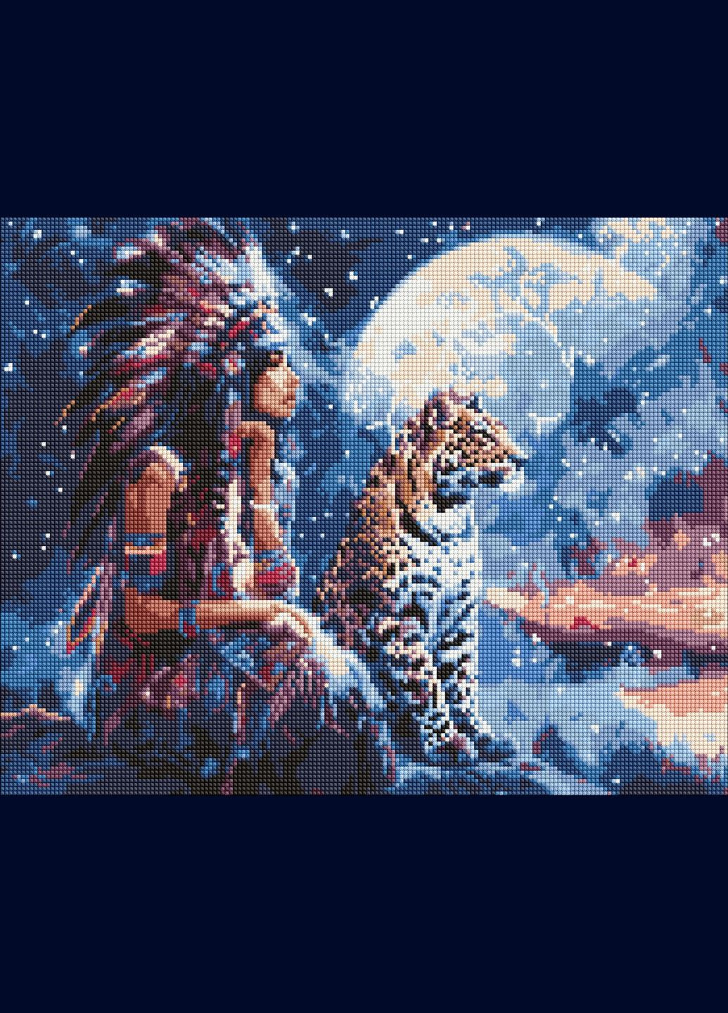 Алмазная мозаика "Девушка и леопард" ©art_selena_ua, 40х50 см, AMO8068 IDEYKA (322317152)