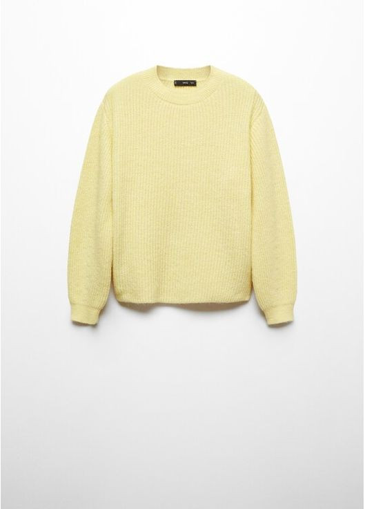 Желтый вязаный свитер джемпер кофта свободный крой оверсайз Mango