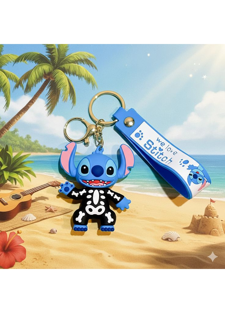 Стич брелок Лило и Стич Lilo Stitch для детей брелок игрушка на ключе, на сумку синий 6 см Shantou (304424989)