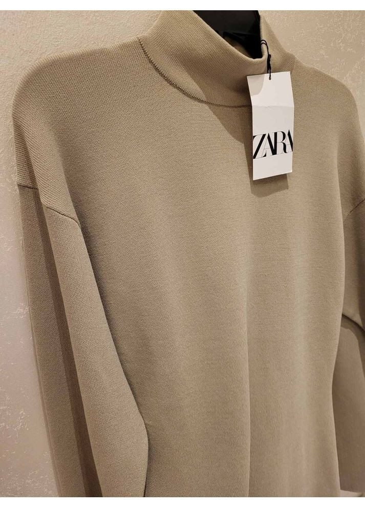 Бежевый демисезонный трикотажный свитер 6873/111 Zara