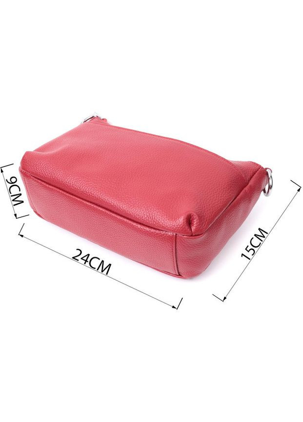 Сумка кросс-боди через плечо женская из натуральной кожи маленькая Красный 36514 Vintage (353690018)