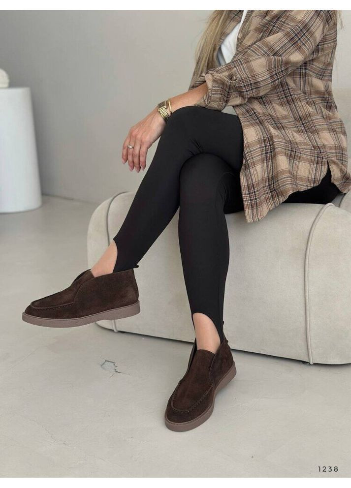 Meideli Завищені лофери шоколад, натуральна замша, коричневі лофери, жіночі лофери код 1238 лофери коричневий з натуральна замша, — демісезон (361947301)