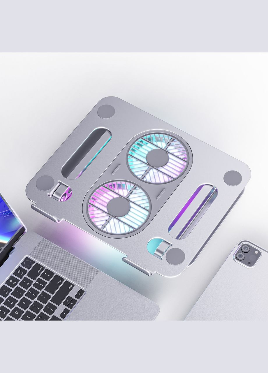 Підставка для ноутбука P43 складана з вентилятором Folding Laptop Stand Silver VHG (334305067)