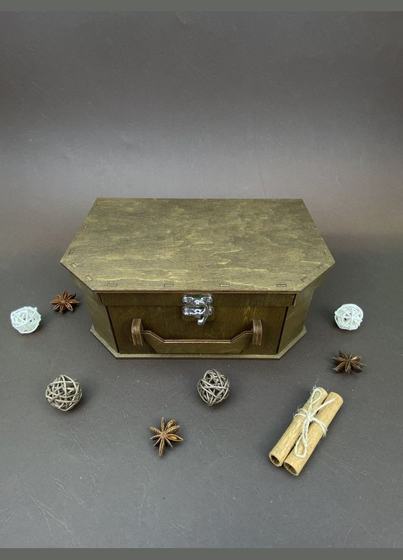 Подарунковий набір Wooden Chest на день народження, свято вчителю, військовому, начальнику, чоловікові, братові, татові Кукумбер (287337178)