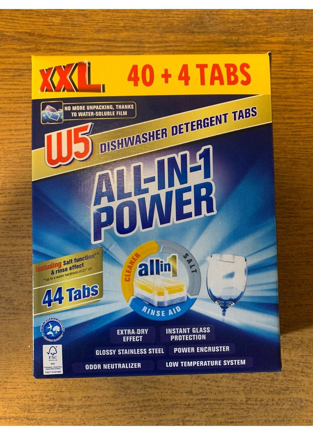 All in 1 Таблетки для посудомоечной машины 40 шт — блеск без разводов, соль и ополаскиватель в одной таблет W5 (349824729)
