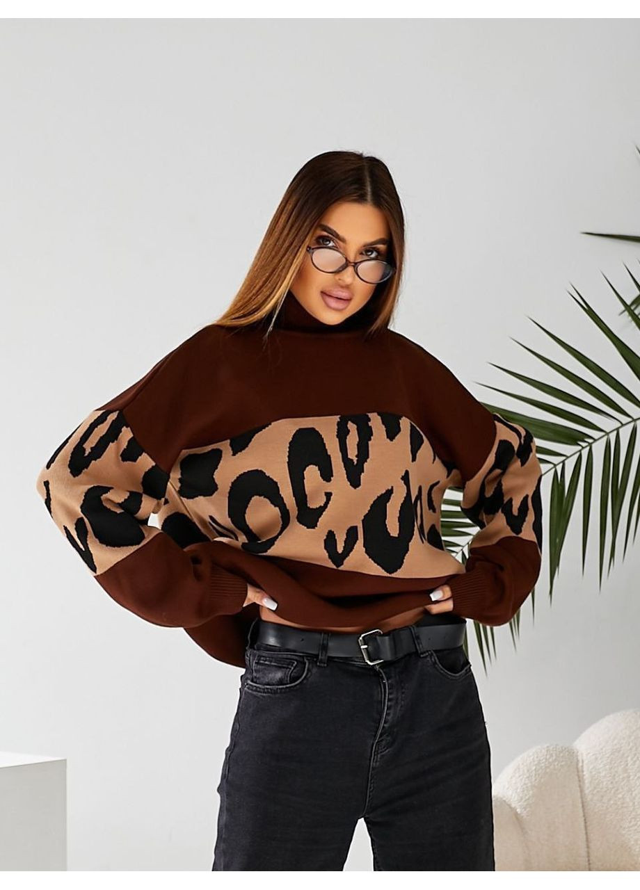 Коричневый женский свитер турция Osoblyva