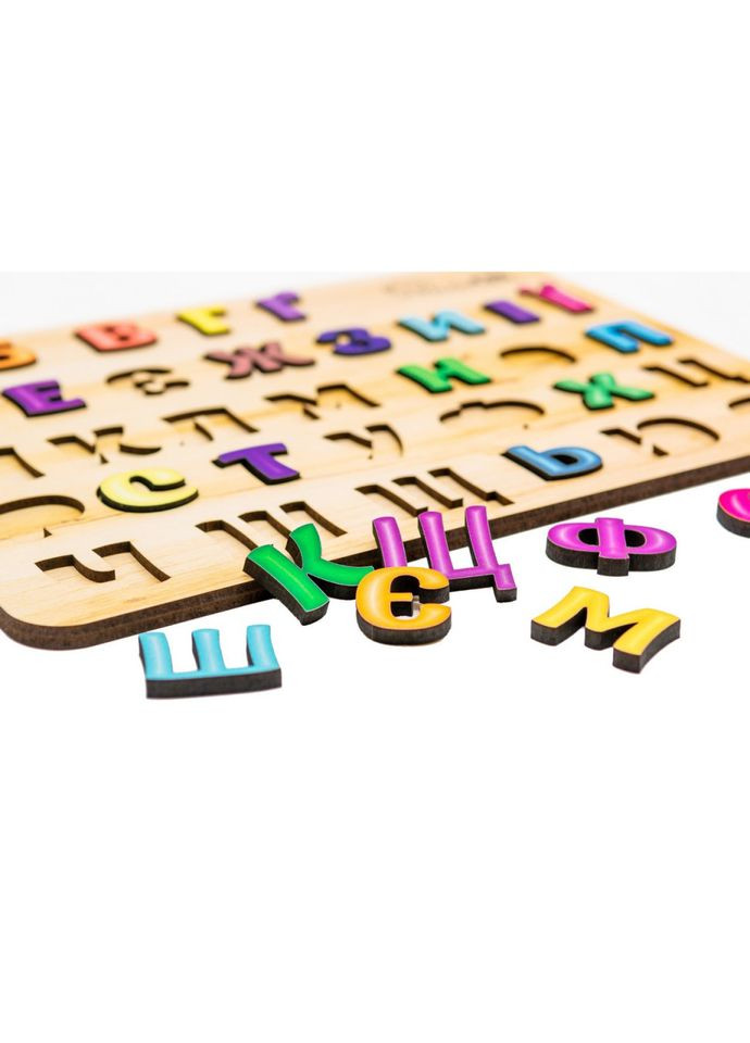 Розвиваюча дерев'яна іграшка "Абетка" Арт-11229, 33 елемента A4 PuzzleOK (315352092)