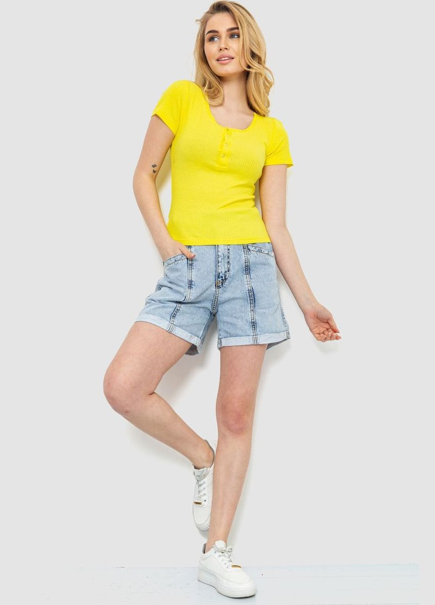 Жовта демісезон футболка жіноча в рубчик, колір сірий, Ager
