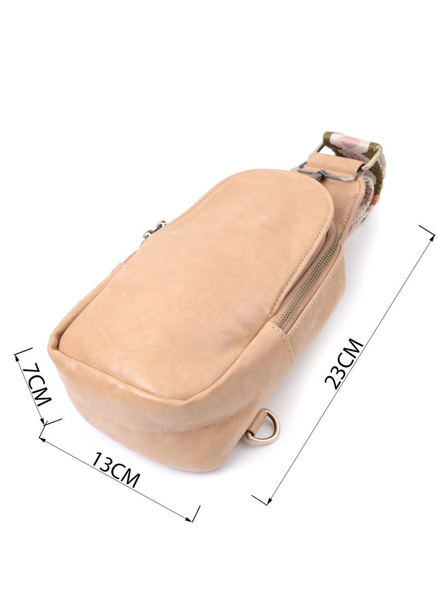 Сумка через плечо для женщин из экокожи 22790 Светло-коричневый Vintage (331913342)