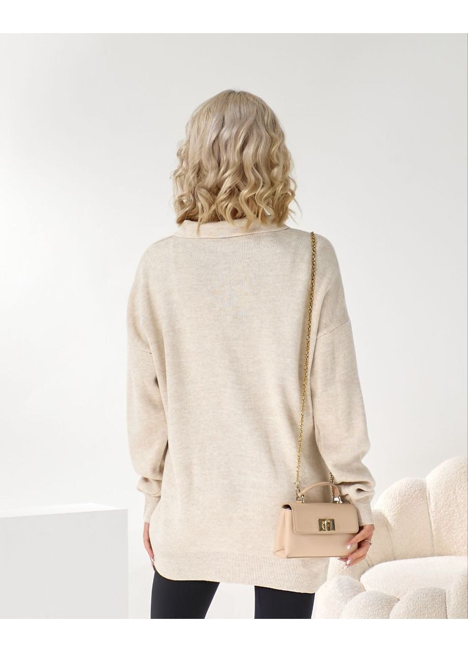 Бежевий подовжений светр туреччина Osoblyva