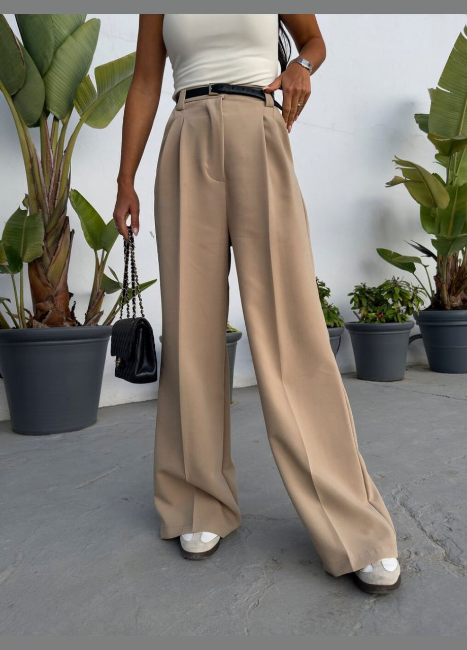 Женские брюки палаццо цвет беж р.42/44 454139 New Trend (289477995)