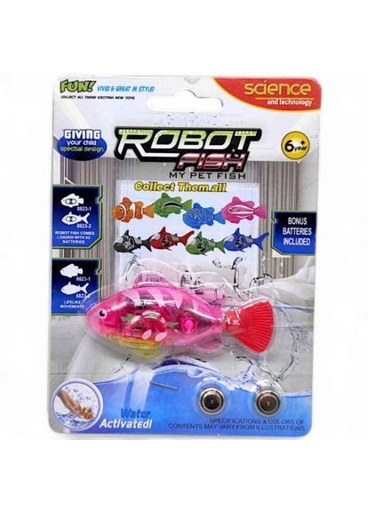 Роборибка на батарейках (подсветка, двигающая хвостом, 8 см) МИКС ВИДОВ MIC (361417026)