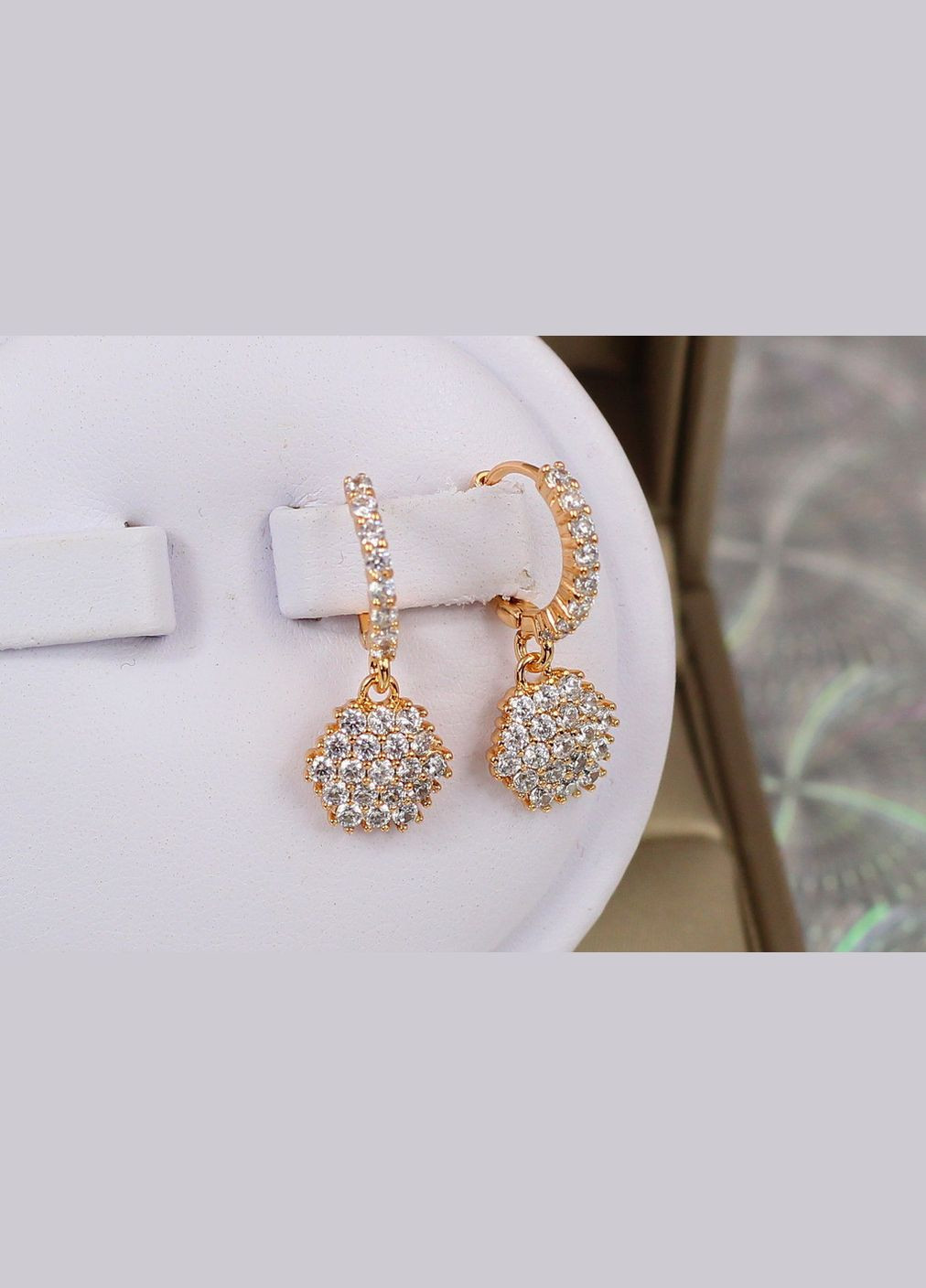 Серьги подвески соты 2.5 см золотистые Xuping Jewelry (316434046)