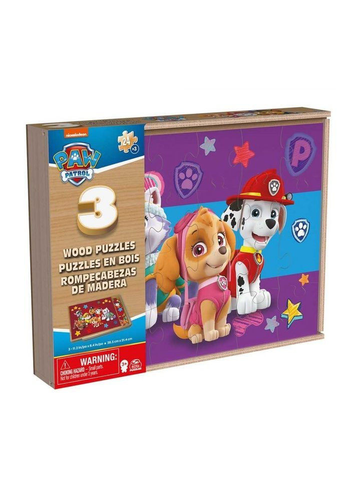 Пазл деревянный 3 в 1 Щенячий патруль, 72 элемента () Spin Master SM98297/6066794 (366524443)