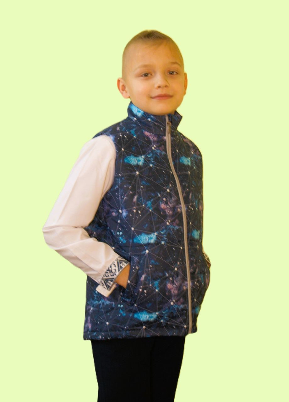 Жилетка дитяча весна/осінь без капюшона 122 розмір з кишенями принт космос Handmade (326835346)