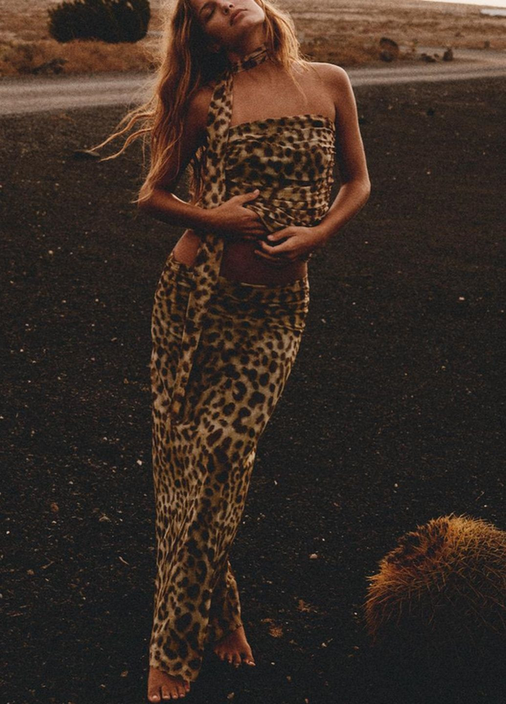 Коричневая повседневный леопардовая юбка Zara