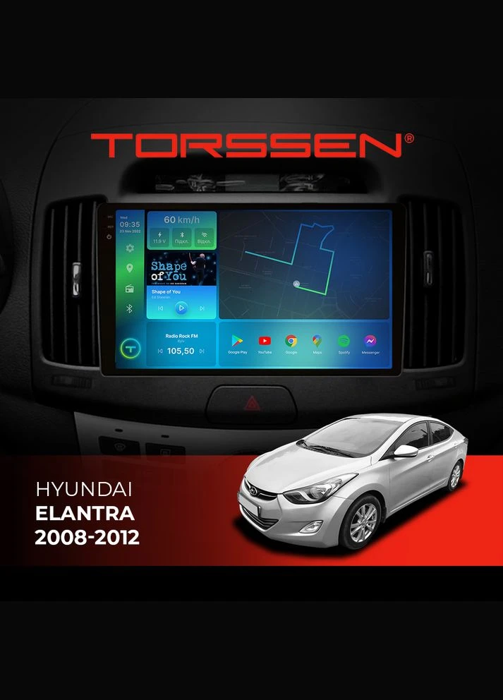Штатна магнітола 2K DTS Hyundai Elantra 08-12 F9432 4G Carplay DSP Torssen (307087786)