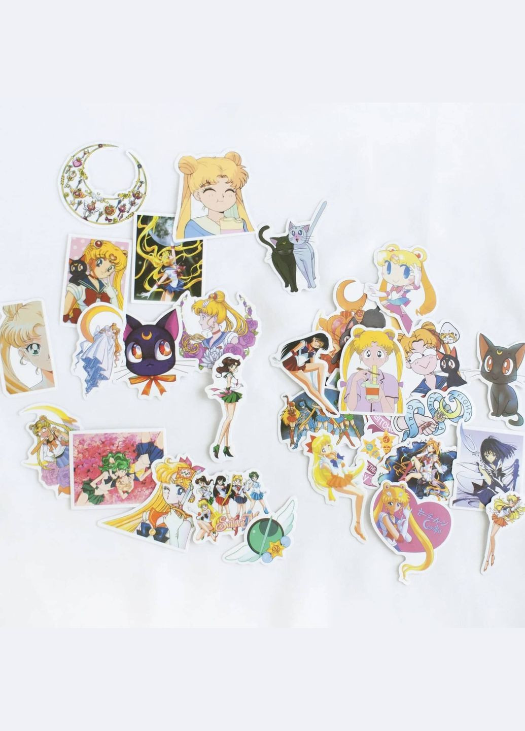 Набір наліпок 40 рандом стикерів Сейлор Мун аніме Sailor Moon стікерпак манга на комп телефон кавай естетика глянцеві водостійкі No Brand (315048672)