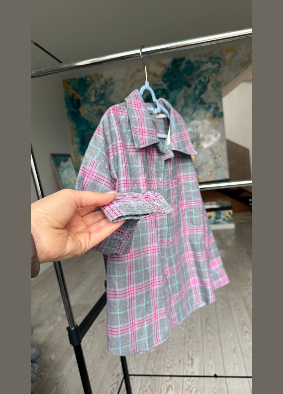 Светло-серая кэжуал рубашка в клетку Adelante