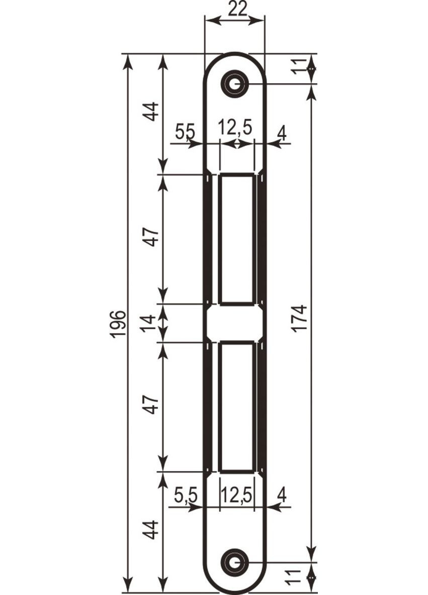 Art. B010000134 соответствующая планка к замку мат.хром без отб. AGB (322520244)