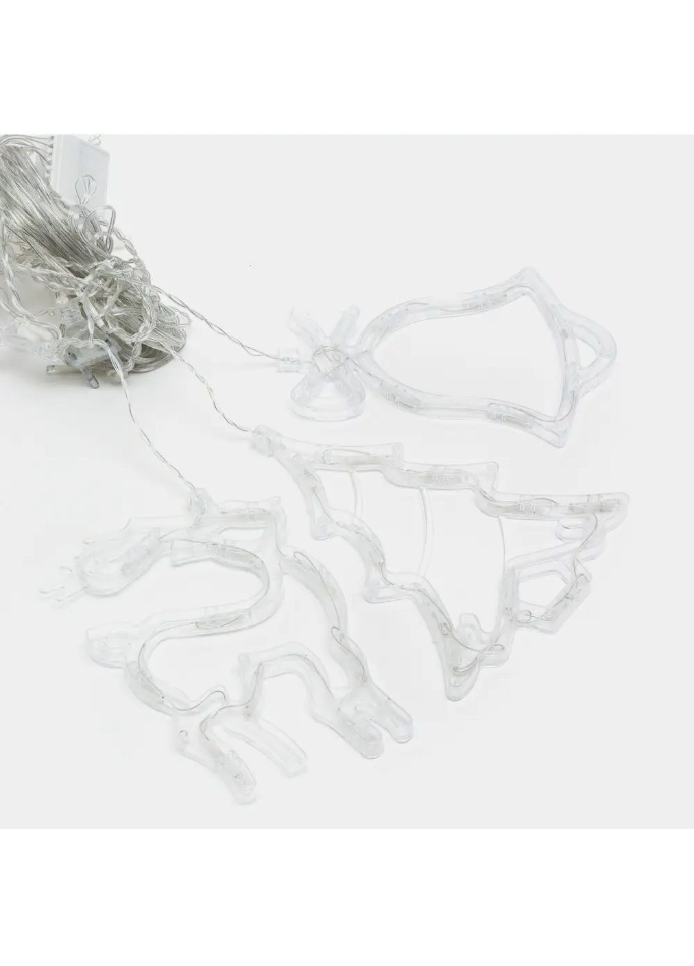 Гирлянда штора колокольчик елка олень светодиодная новогодняя с работой от сети пультом контроллером 2,5 м (481882-Prob) Белая Unbranded (367775608)