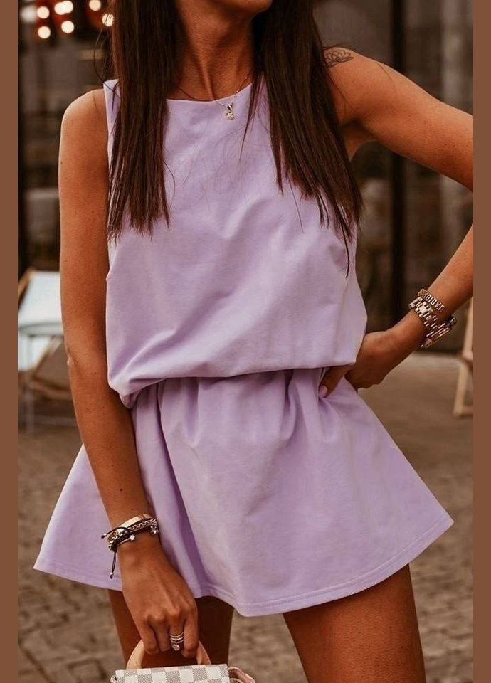 Фіолетова пляжна сукня жіноча фіолетового кольру а-силует Let's Shop однотонна