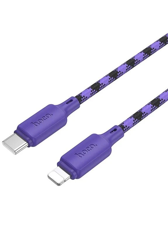 Дата кабель Hoco X116 Meridian Type-C to Lightning 27W 1 м ТПЕ + нейлоновый градиентный фиолетовый микс No Brand (402841712)