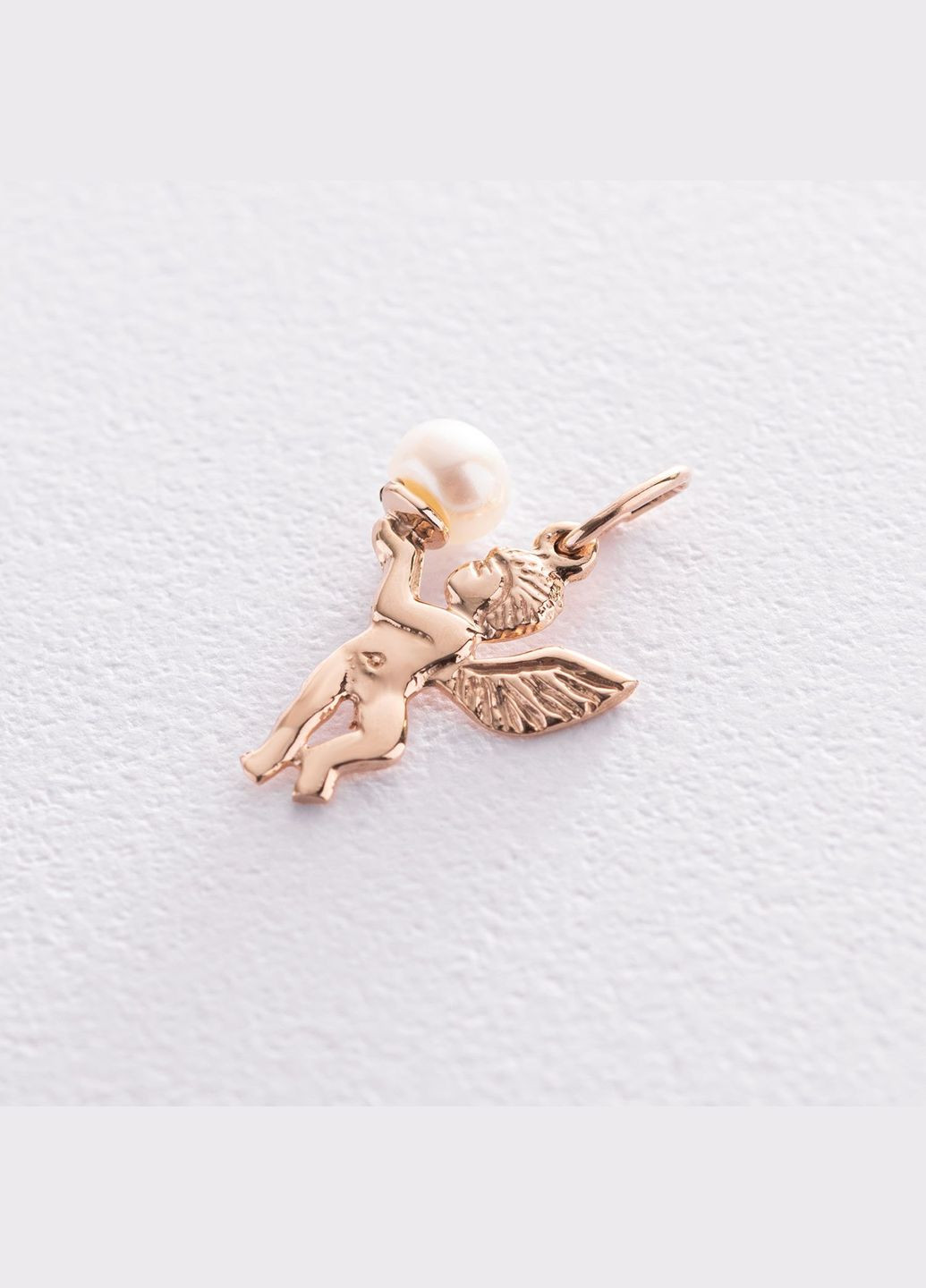 Золота підвіска Янголятко з перлиною п03529 Oniks (264023504)