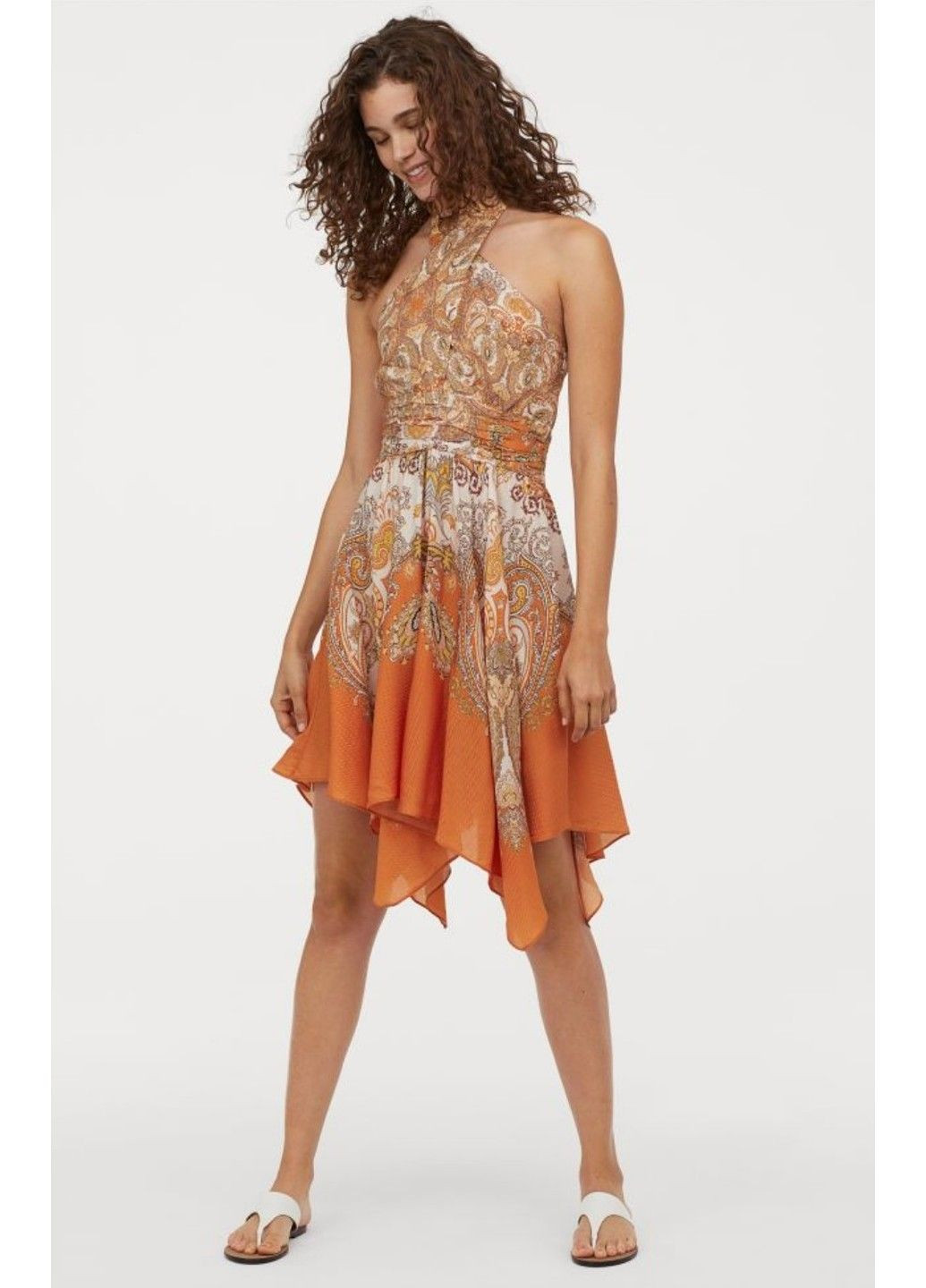 Помаранчева повсякденний жіноча сукня з ліоцелю н&м (57090) м оранжева H&M