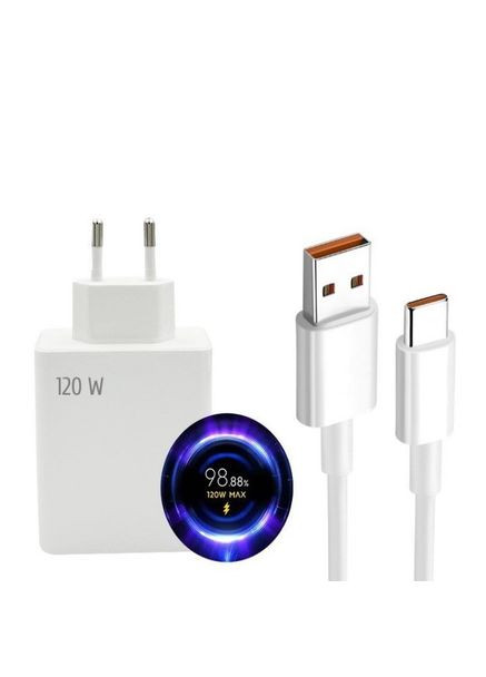 Зарядний пристрій 120W + кабель Type C (6A) MDY-12-EH Qualcomm QC3.0, QC4.0 Білий Xiaomi (336889899)