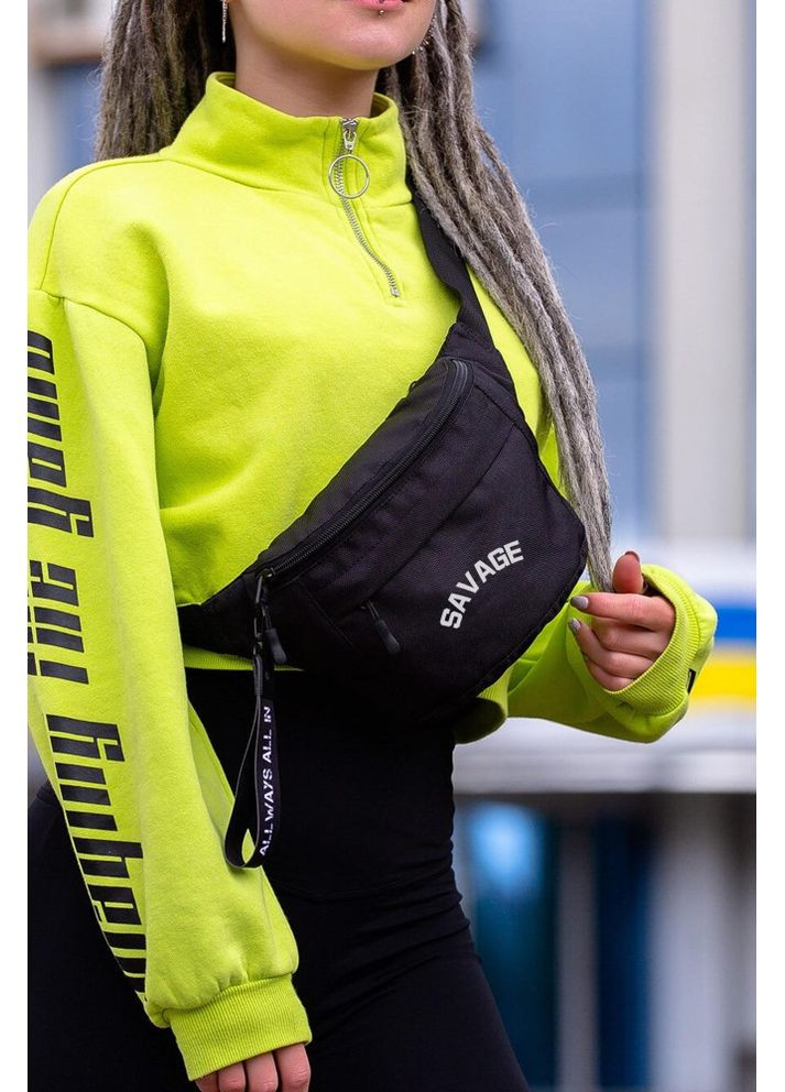 Сумка бананка барсетка через плечо с принтом Savage Black Without (353707014)