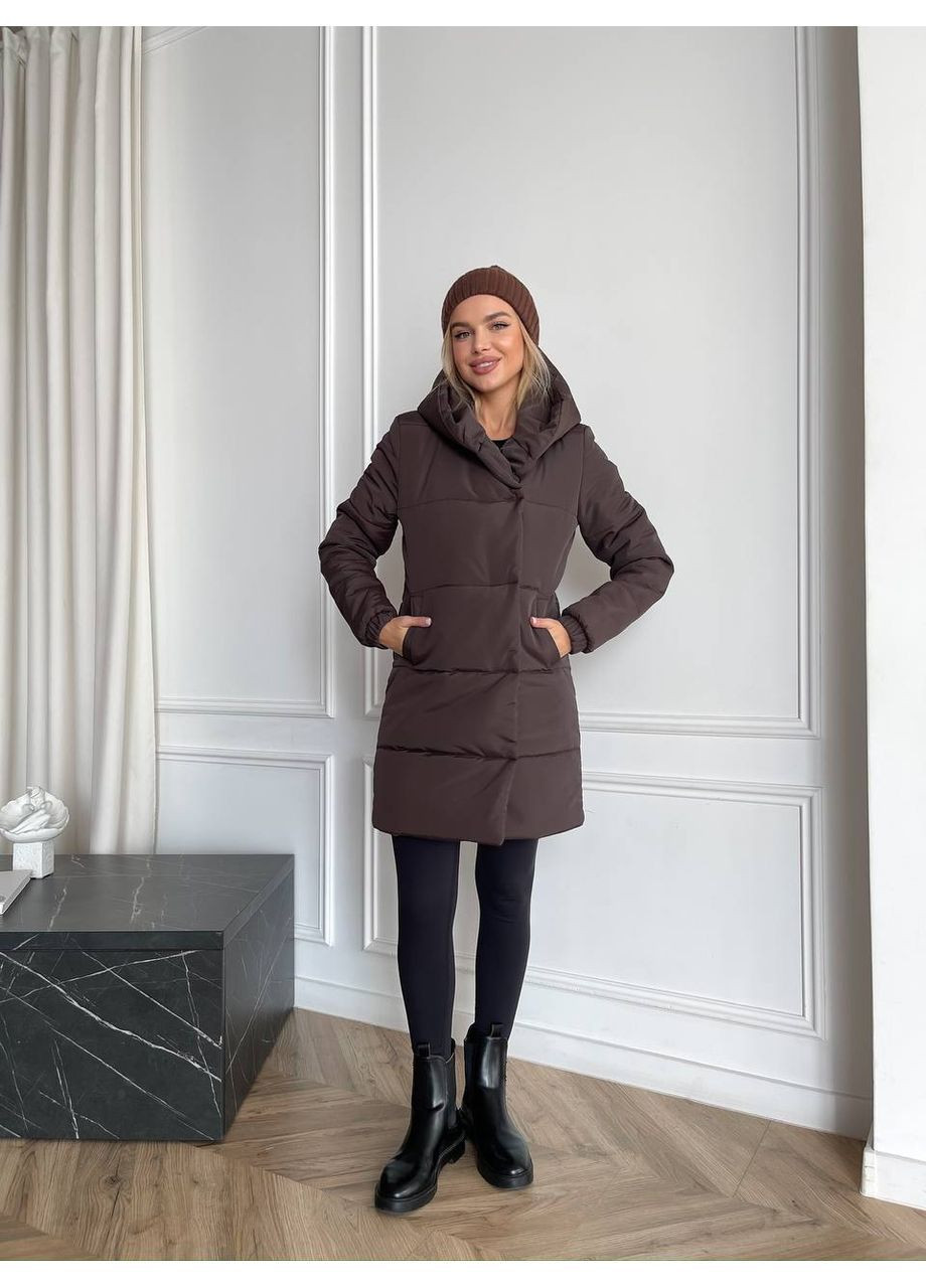 Коричневая зимняя куртка-зефирка Osoblyva