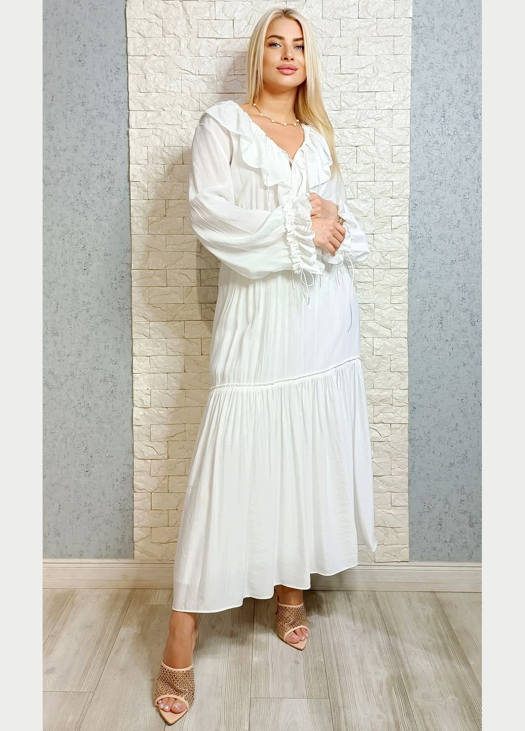 Білий повсякденний, коктейльна, кежуал сукня а-силует Hot Fashion однотонна