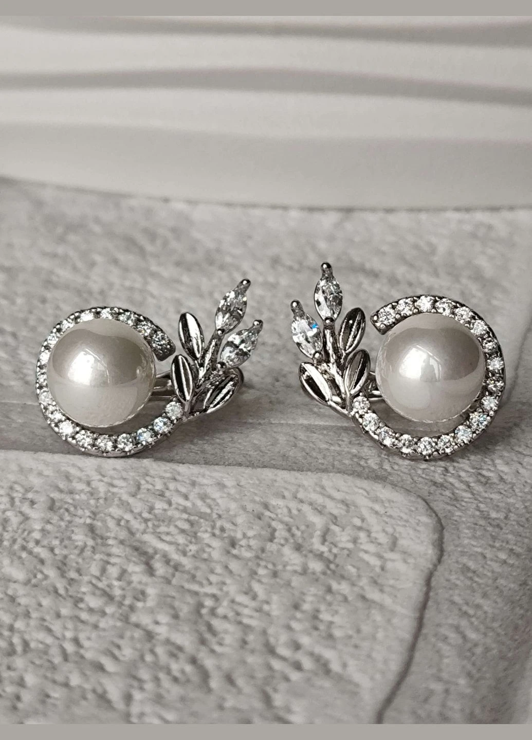 Серьги серебристые с жемчужинами ксюпинг xuping родий медсплав Xuping Jewelry (337503363)