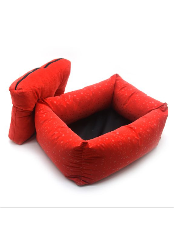 Лежак для собак та котів Маркус двосторонній червоний №2 40х55х19 см Zoo-hunt (293516853)