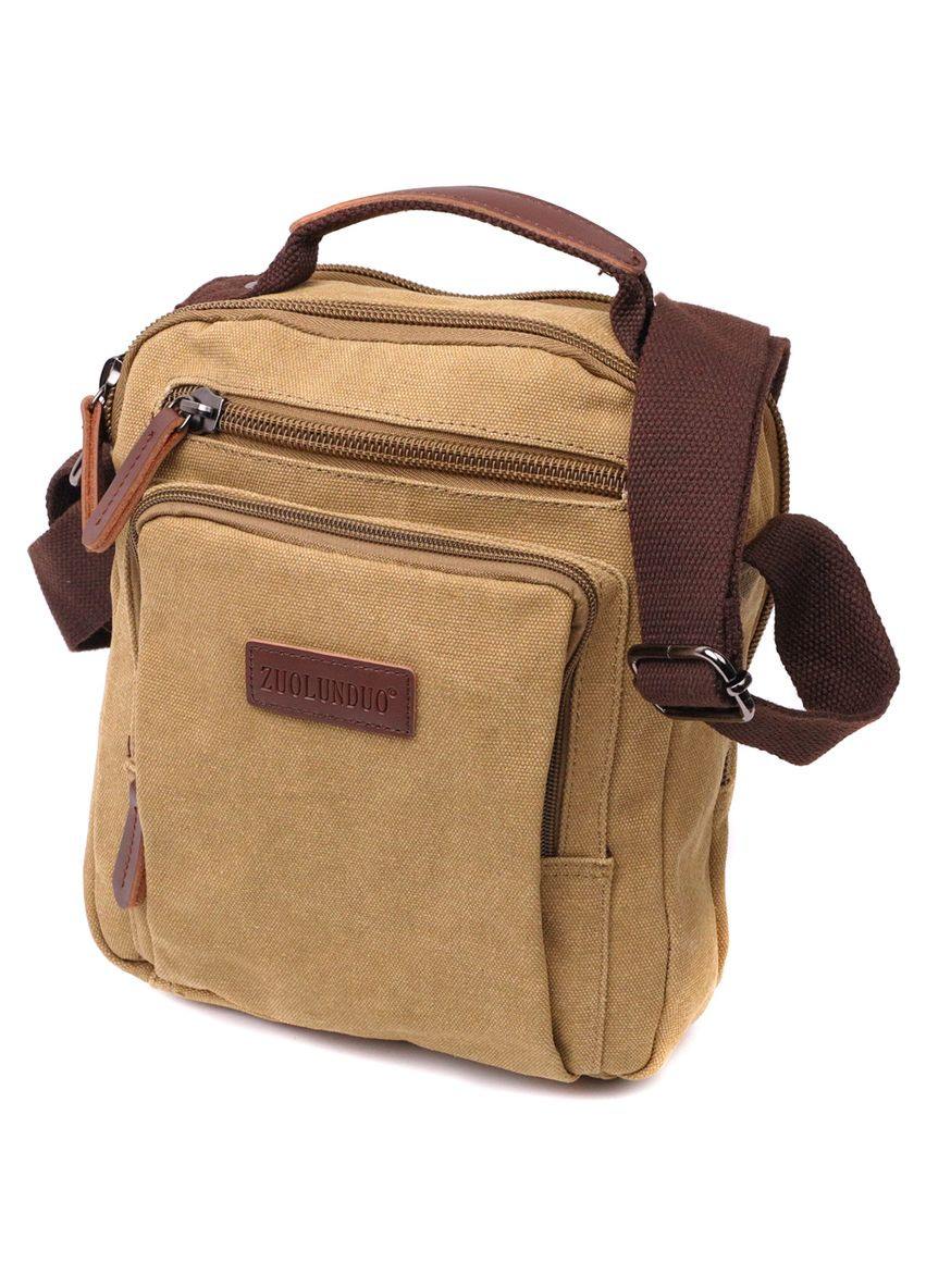 Мужская текстильная сумка через плечо песочная кроссбоди 22239 Vintage (329195751)
