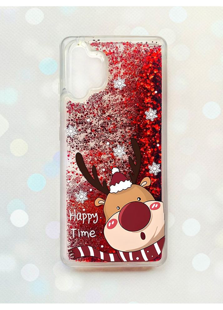 Чехол с плавающими блестками на Samsung Galaxy A32:: Зимний оленёнок (принт 155) Creative (362962349)