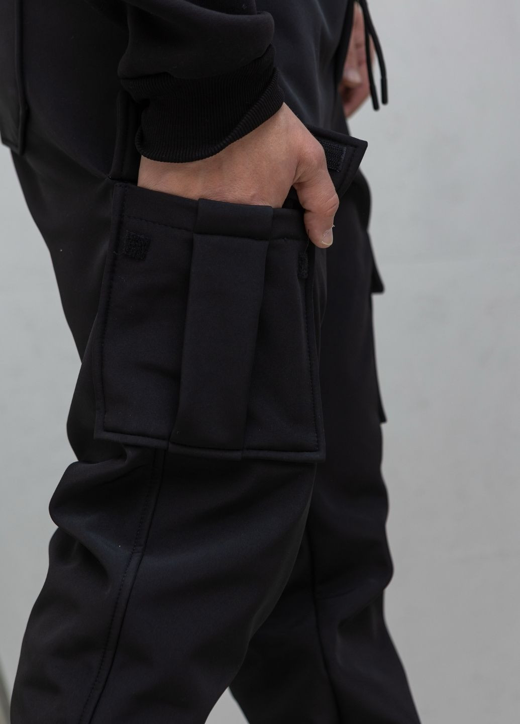 Черные спортивные, повседневный зимние джоггеры, карго брюки MonsterBrand