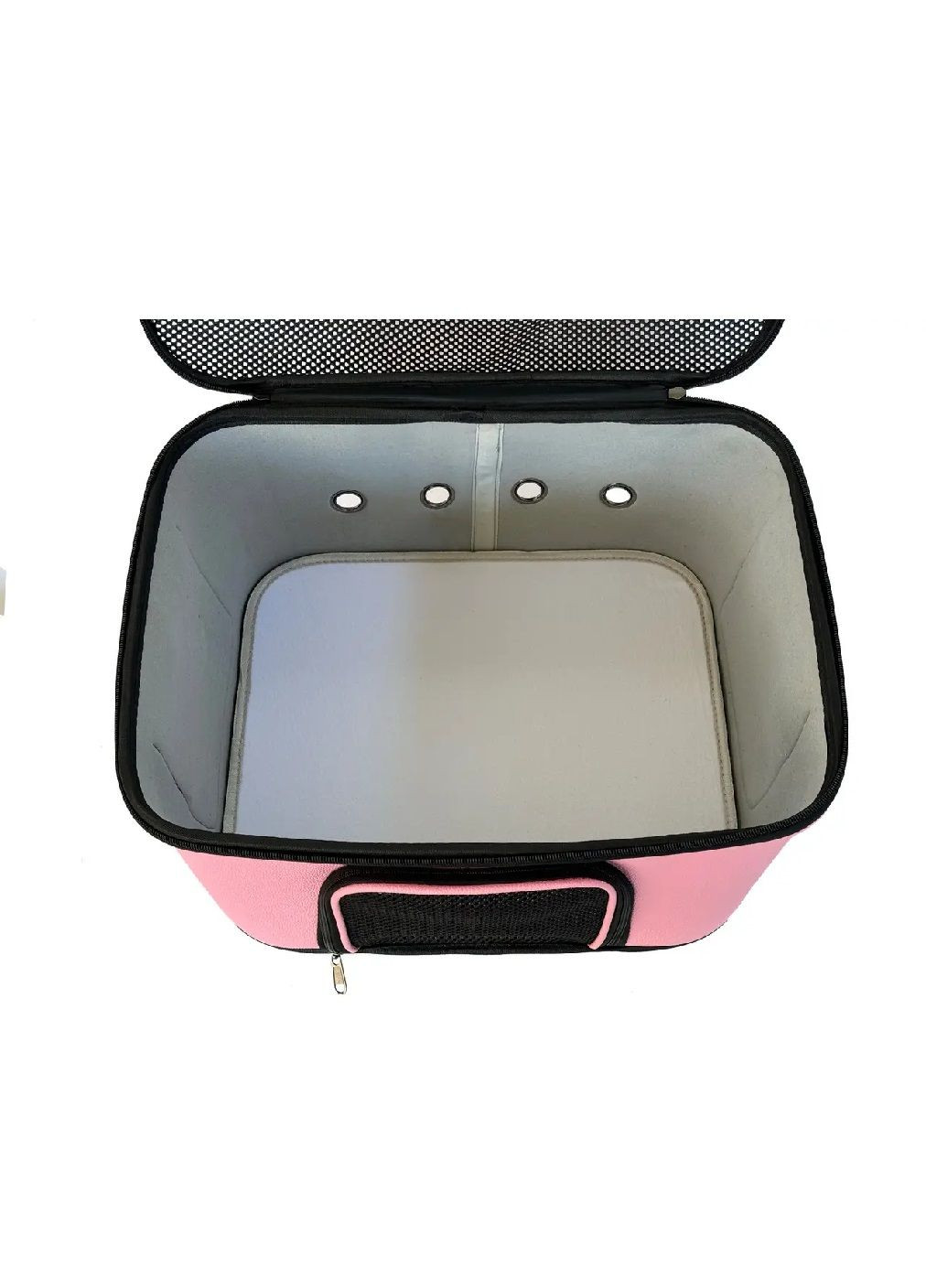 Сумка переноска жорсткий каркас для тварин котів собак з підстилкою вентиляцією кишенею 50x35x35 см (477178-Prob) Рожева Unbranded (295438356)