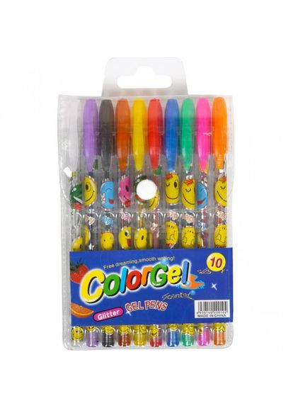 Набор гелевых ручек, 10 цветов, глиттер / Smile No Brand (342416914)